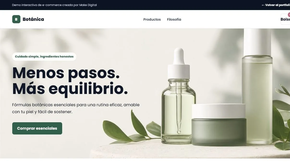 Vista completa de una tienda online de cosm&eacute;tica