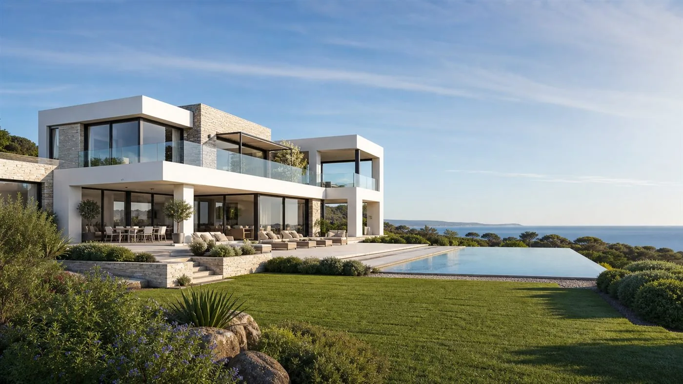Villa contempor&aacute;nea frente al mar